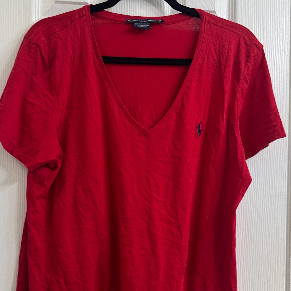 Ralph Lauren Scarlet V-Neck Tee